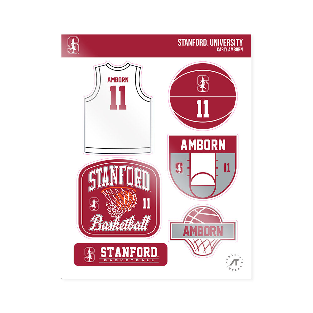 Stanford - NCAA Women's Basketball : Carly Amborn - Sticker Sheet-0