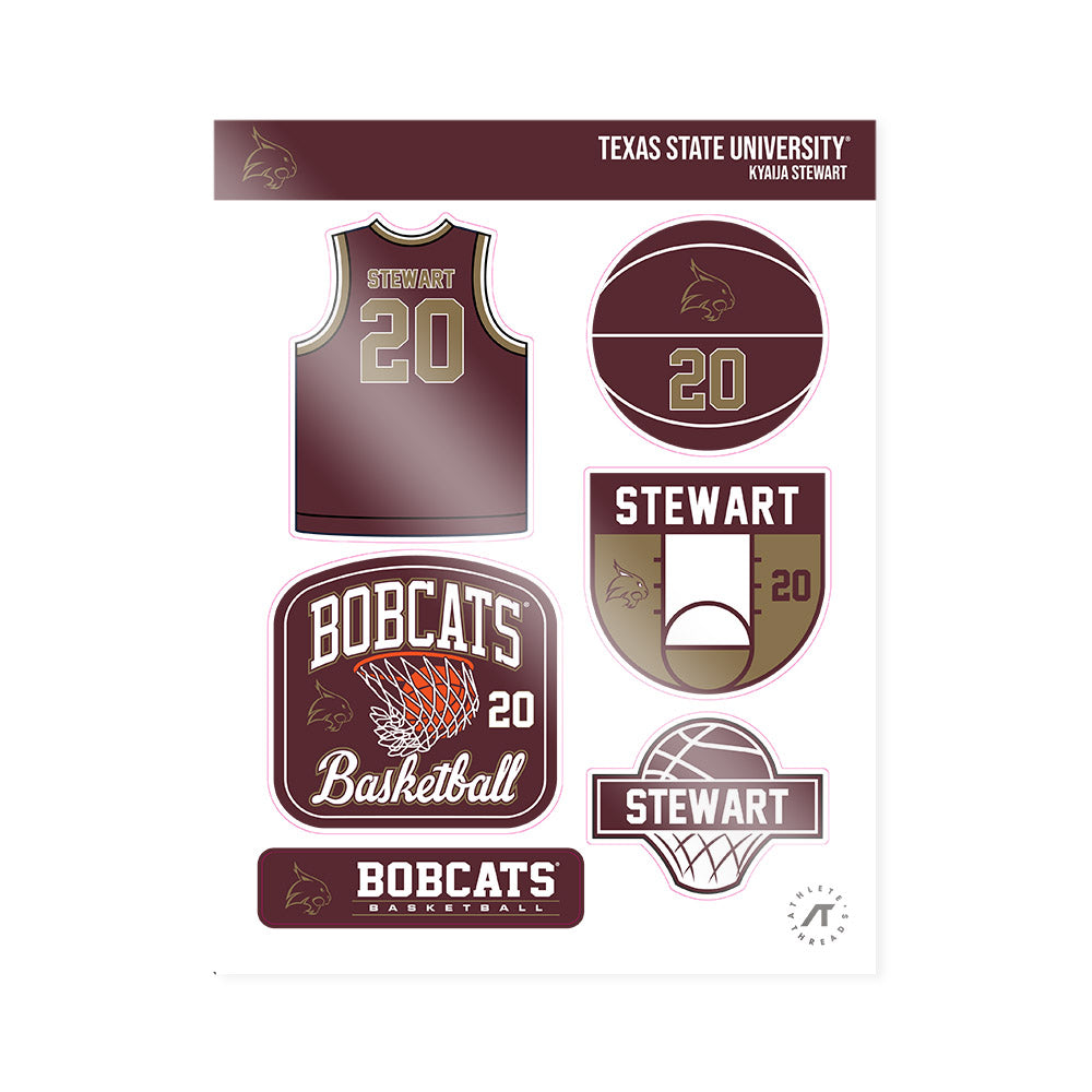 Texas State - NCAA Women's Basketball : Kyaija Stewart - Sticker Sheet-0