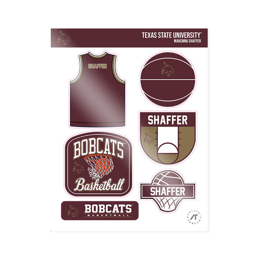 Texas State - NCAA Women's Basketball : Makenna Shaffer - Sticker Sheet-0