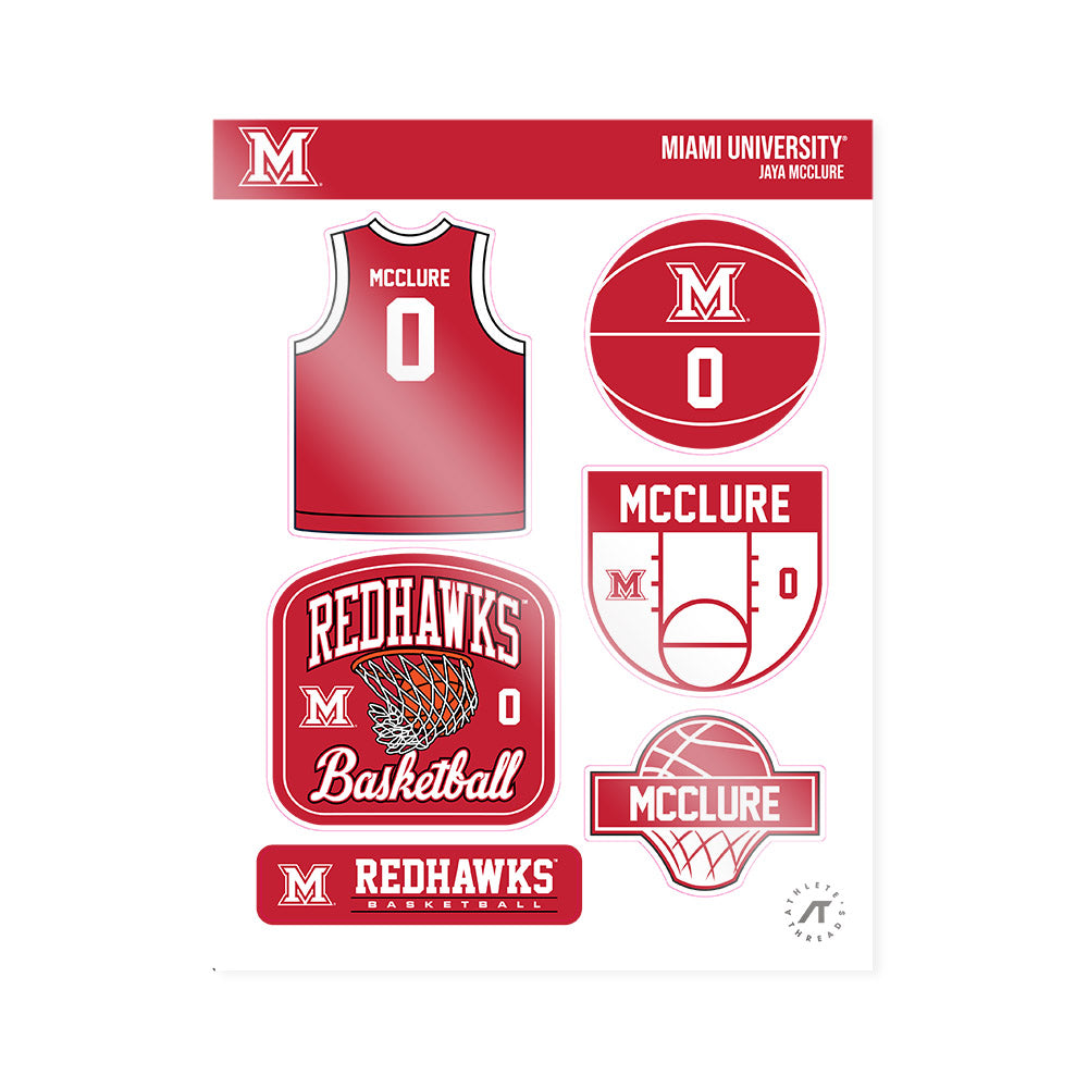 Miami of Ohio - NCAA Women's Basketball : Jaya McClure - Sticker Sheet-0