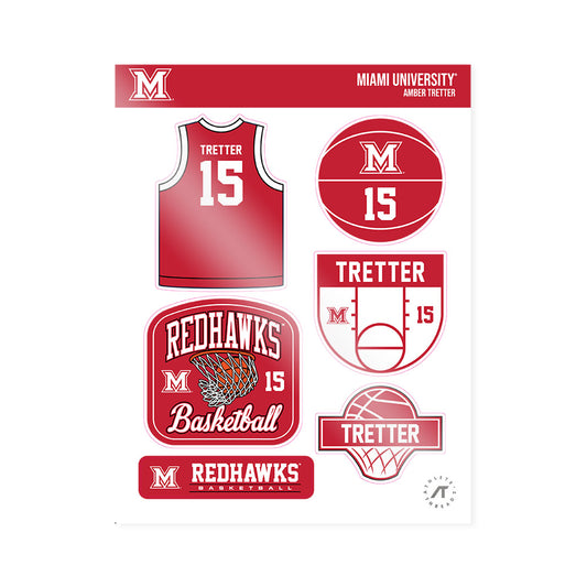 Miami of Ohio - NCAA Women's Basketball : Amber Tretter - Sticker Sheet-0