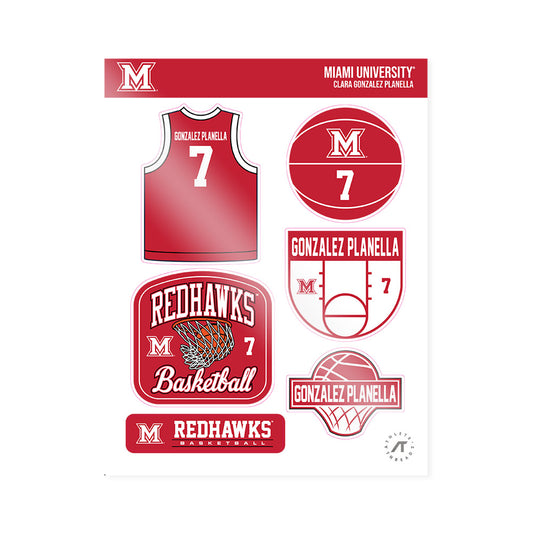 Miami of Ohio - Women's Basketball Alumni : Clara Gonzalez Planella - Sticker Sheet-0