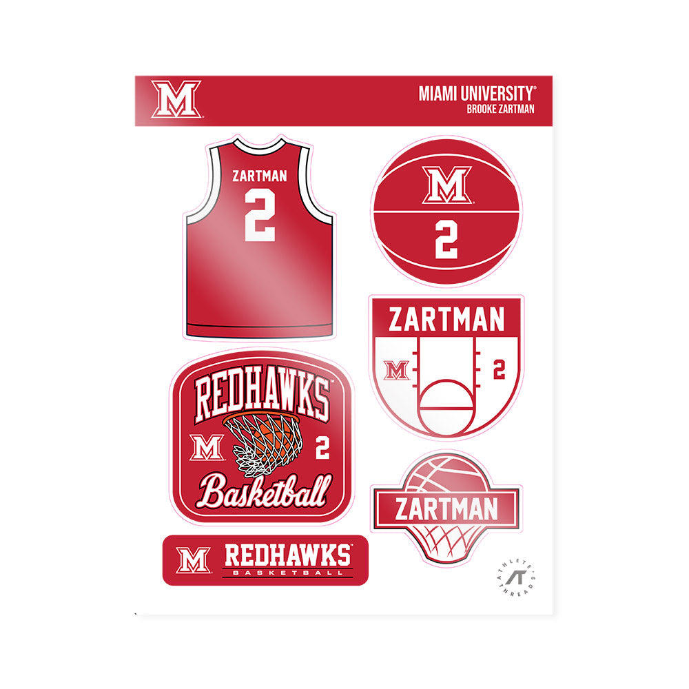 Miami of Ohio - NCAA Women's Basketball : Brooke Zartman - Sticker Sheet-0
