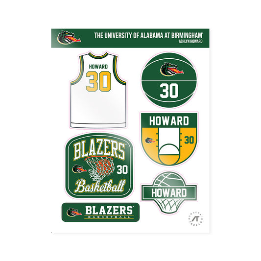 UAB - NCAA Women's Basketball : Ashlyn Howard - Sticker Sheet-0