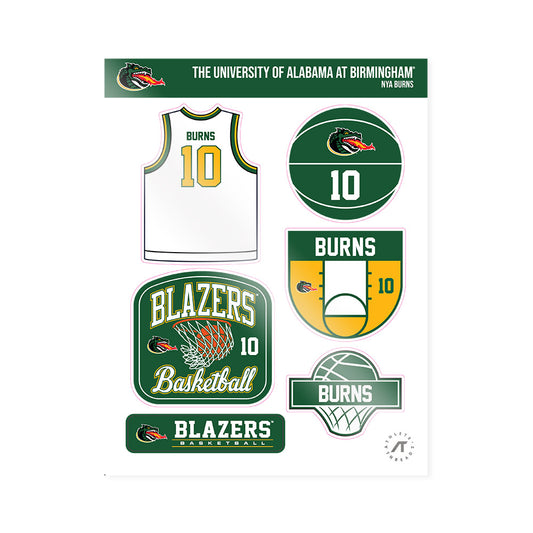 UAB - NCAA Women's Basketball : Nya Burns - Sticker Sheet-0