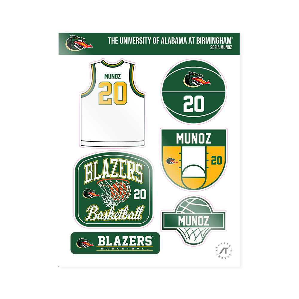 UAB - NCAA Women's Basketball : Sofia Munoz - Sticker Sheet-0