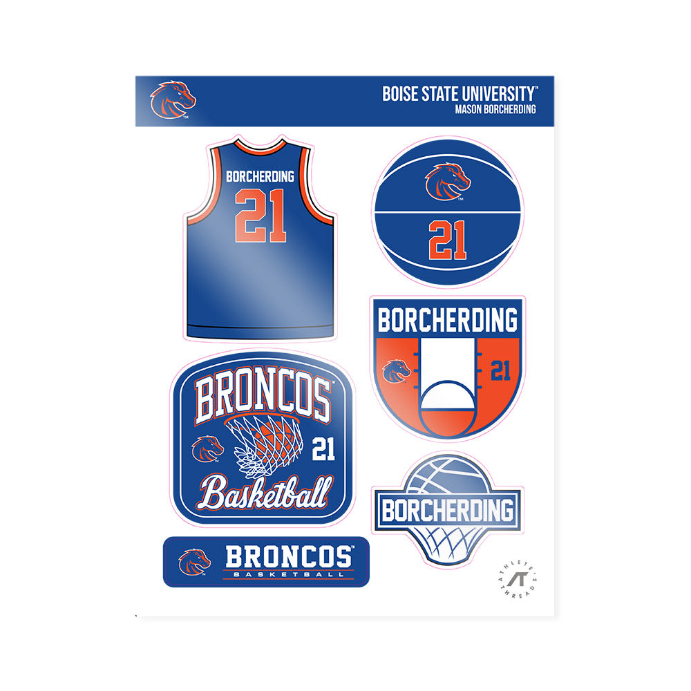 Boise State - NCAA Women's Basketball : Mason Borcherding - Sticker Sheet-0