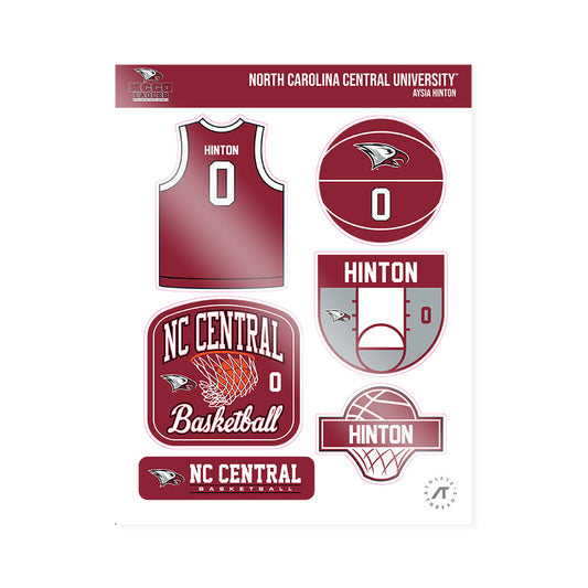 NCCU - NCAA Women's Basketball : Aysia Hinton - Sticker Sheet-0