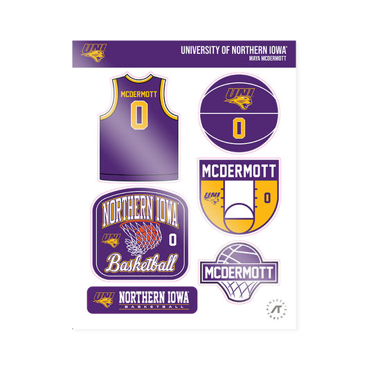Northern Iowa - NCAA Women's Basketball : Maya McDermott - Sticker Sheet-0