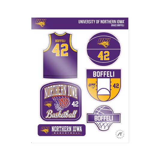 Northern Iowa - NCAA Women's Basketball : Grace Boffeli - Sticker Sheet-0