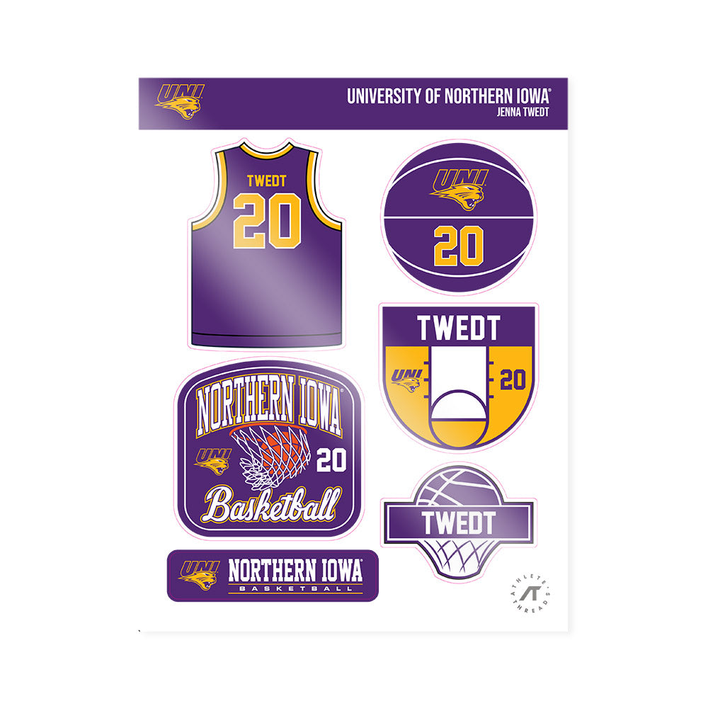 Northern Iowa - NCAA Women's Basketball : Jenna Twedt - Sticker Sheet-0