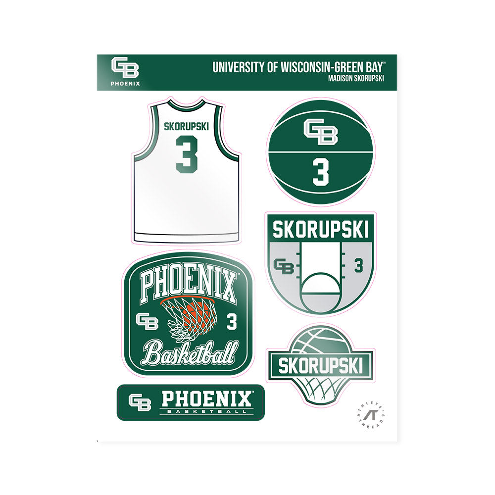 UW Green Bay - NCAA Women's Basketball : Madison Skorupski - Sticker Sheet-0