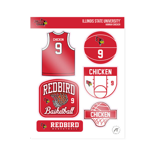 Illinois State - NCAA Women's Basketball : Hannah Chicken - Sticker Sheet-0