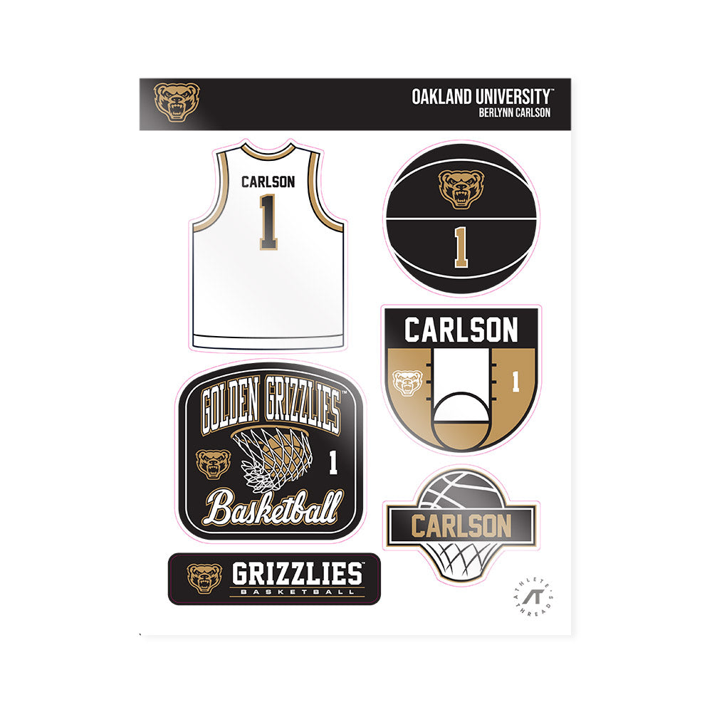 Oakland - NCAA Women's Basketball : Berlynn Carlson - Sticker Sheet-0