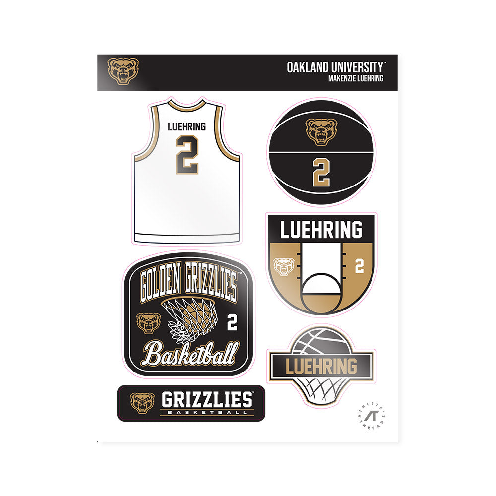 Oakland - NCAA Women's Basketball : Makenzie Luehring - Sticker Sheet-0