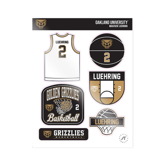 Oakland - NCAA Women's Basketball : Makenzie Luehring - Sticker Sheet-0