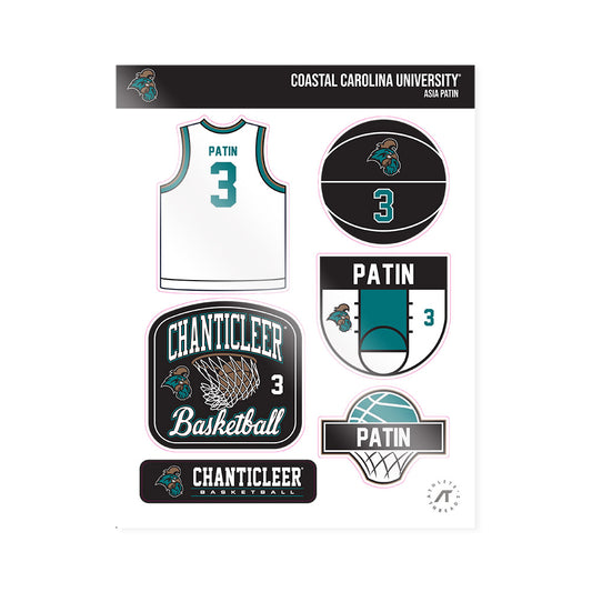 Coastal Carolina - NCAA Women's Basketball : Asia Patin - Sticker Sheet-0