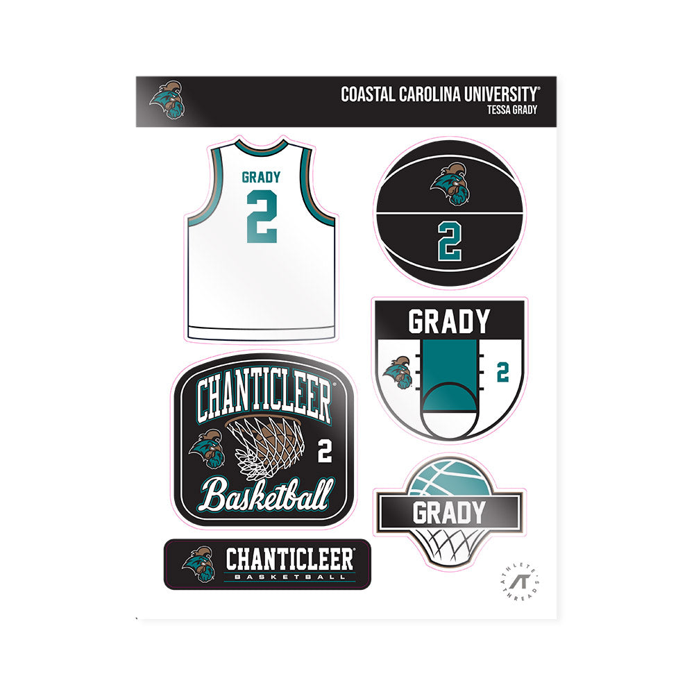 Coastal Carolina - NCAA Women's Basketball : Tessa Grady - Sticker Sheet-0