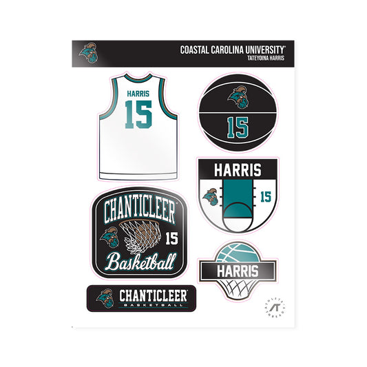 Coastal Carolina - NCAA Women's Basketball : Tateyoina Harris - Sticker Sheet-0