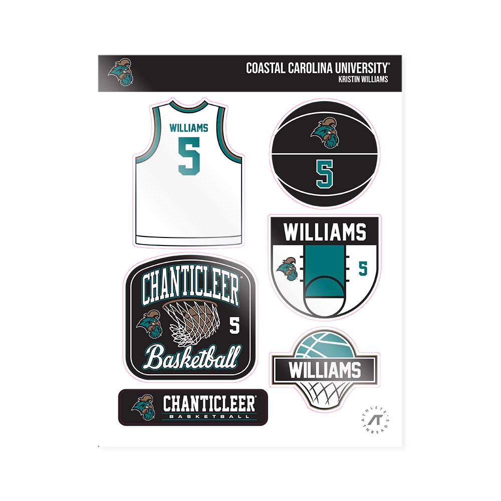Coastal Carolina - NCAA Women's Basketball : Kristin Williams - Sticker Sheet-0