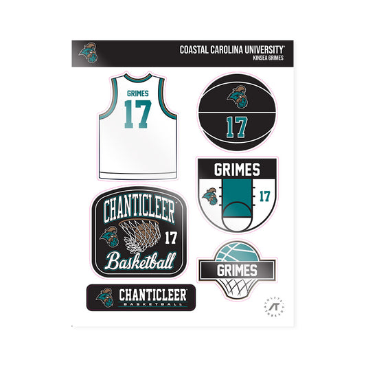 Coastal Carolina - NCAA Women's Basketball : Kinsea Grimes - Sticker Sheet-0