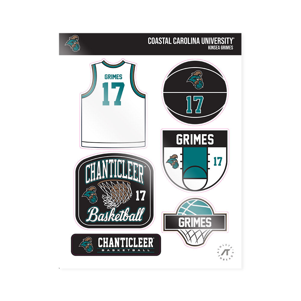 Coastal Carolina - NCAA Women's Basketball : Kinsea Grimes - Sticker Sheet-0