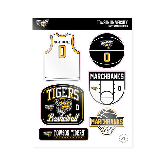 Towson - NCAA Women's Basketball : Masyn Marchbanks - Sticker Sheet-0