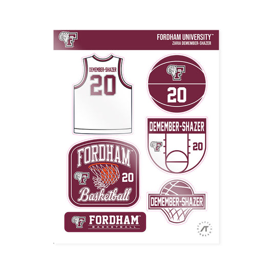 Fordham - NCAA Women's Basketball : Zaria DeMember-Shazer - Sticker Sheet-0