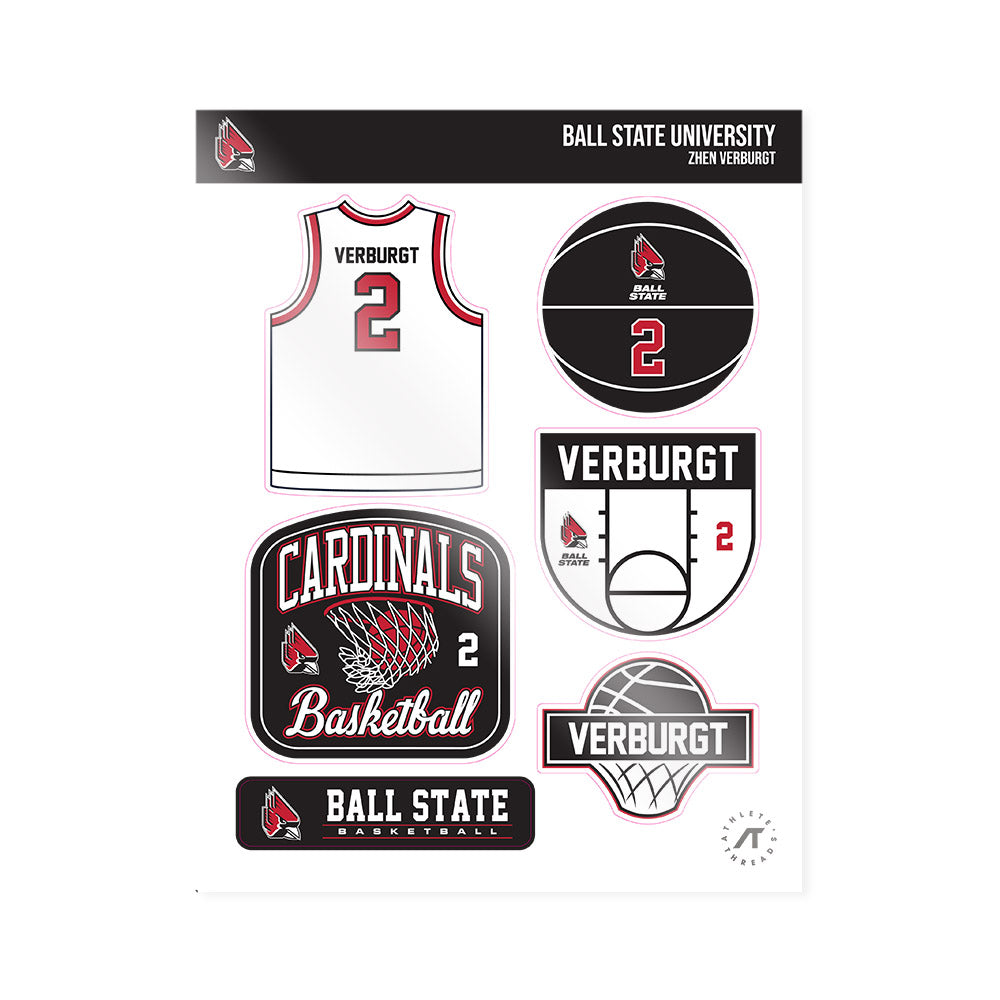 Ball State - NCAA Women's Basketball : Zhen Verburgt - Sticker Sheet-0