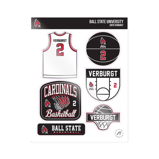 Ball State - NCAA Women's Basketball : Zhen Verburgt - Sticker Sheet-0