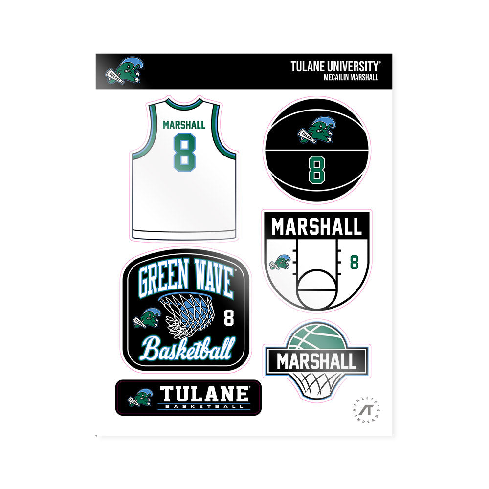 Tulane - NCAA Women's Basketball : Mecailin Marshall - Sticker Sheet-0