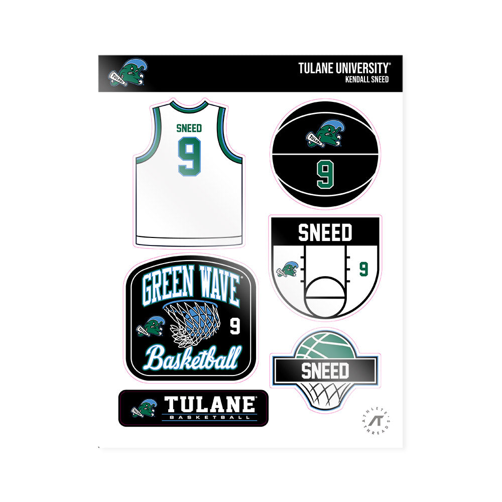 Tulane - NCAA Women's Basketball : Kendall Sneed - Sticker Sheet-0