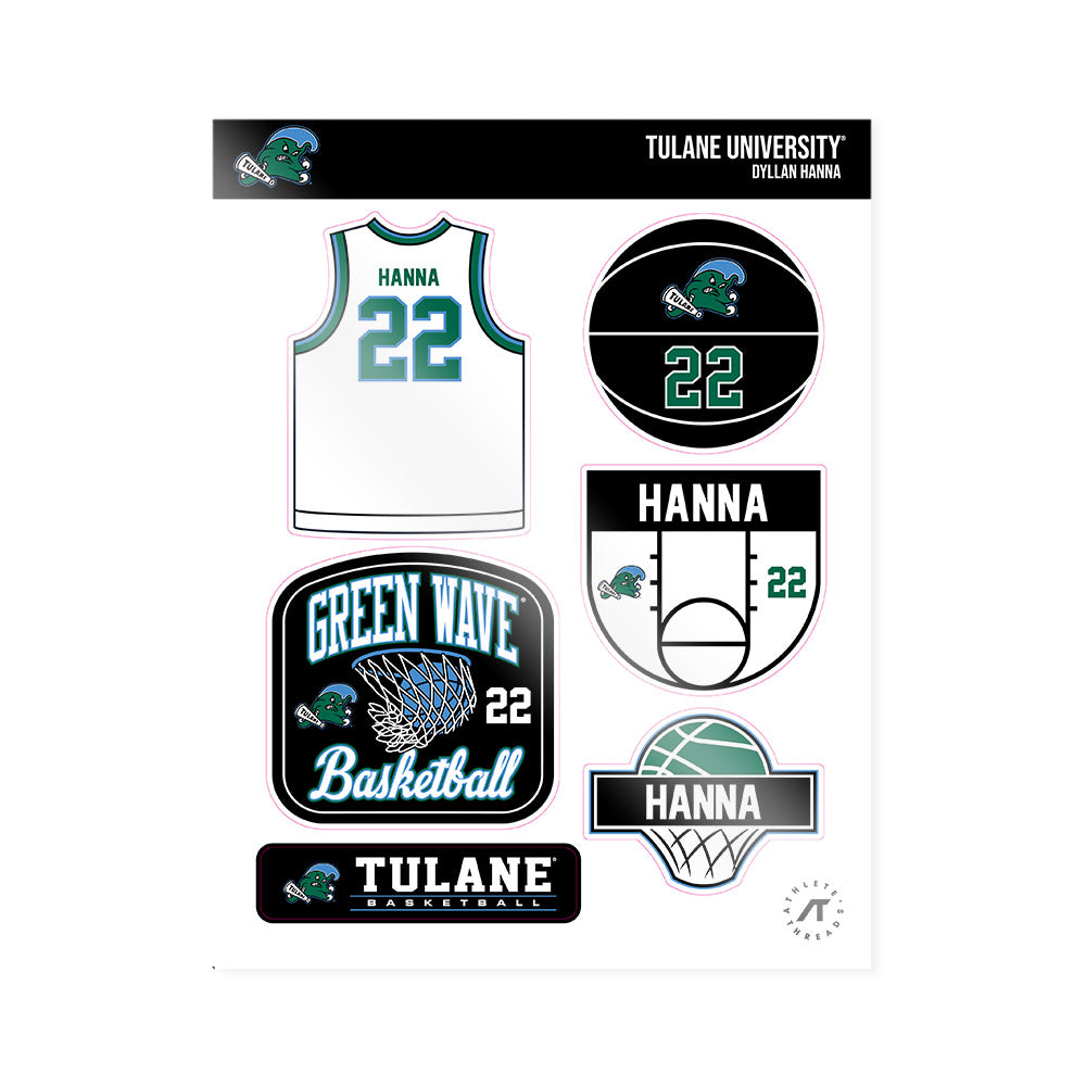 Tulane - NCAA Women's Basketball : Dyllan Hanna - Sticker Sheet-0