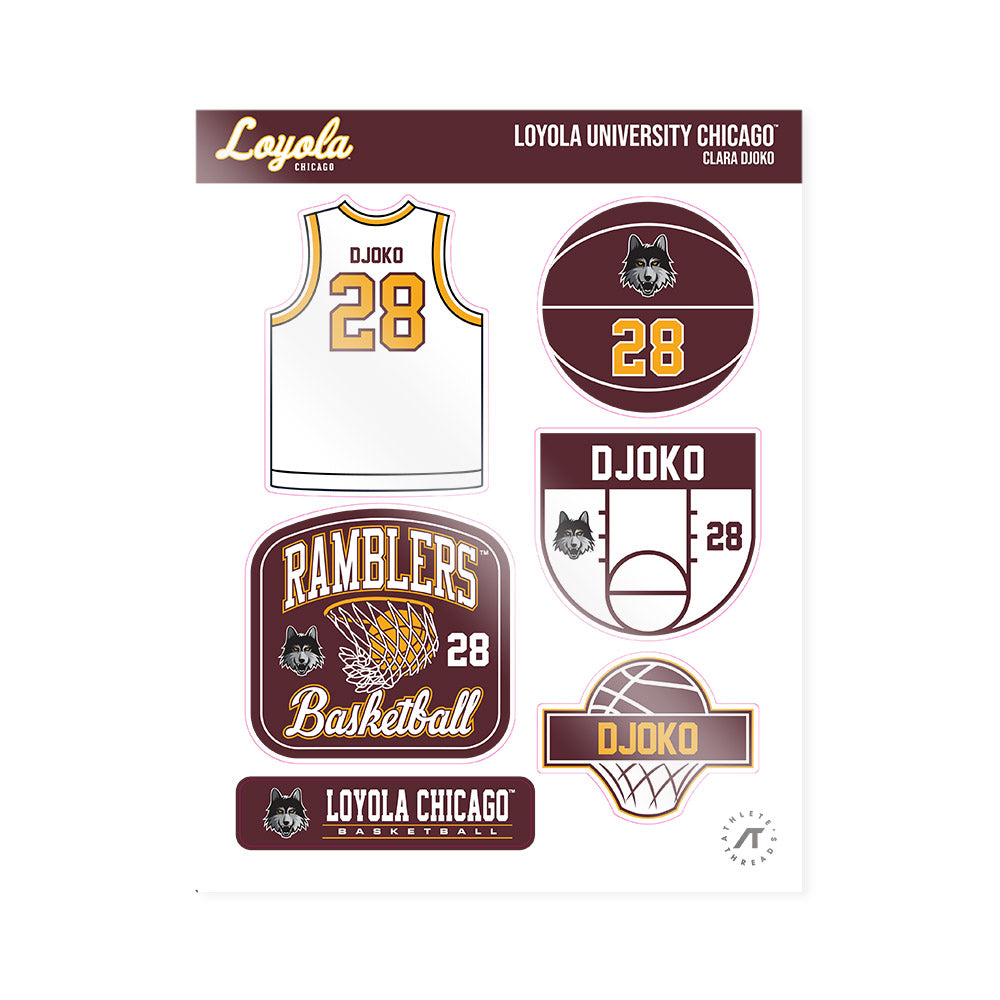 Loyola - NCAA Women's Basketball : Clara Djoko - Sticker Sheet-0