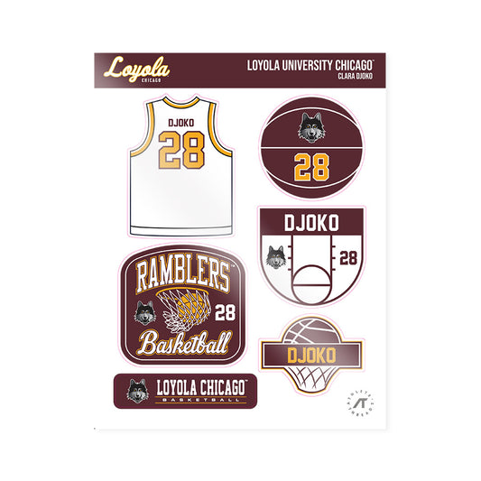 Loyola - NCAA Women's Basketball : Clara Djoko - Sticker Sheet-0