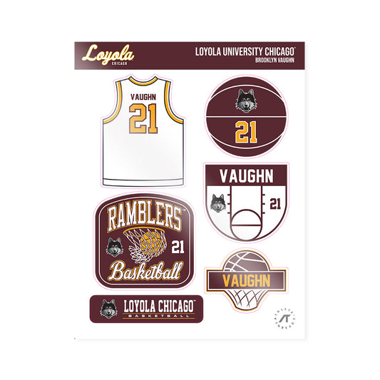 Loyola - NCAA Women's Basketball : Brooklyn Vaughn - Sticker Sheet-0