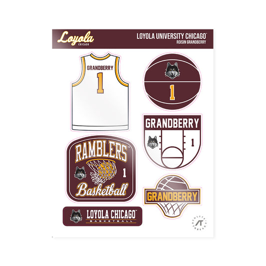 Loyola - NCAA Women's Basketball : Roisin Grandberry - Sticker Sheet-0