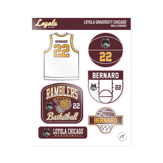 Loyola - NCAA Women's Basketball : Naelle Bernard - Sticker Sheet-0