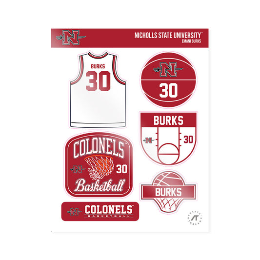 Nicholls State - NCAA Women's Basketball : Emani Burks - Sticker Sheet-0