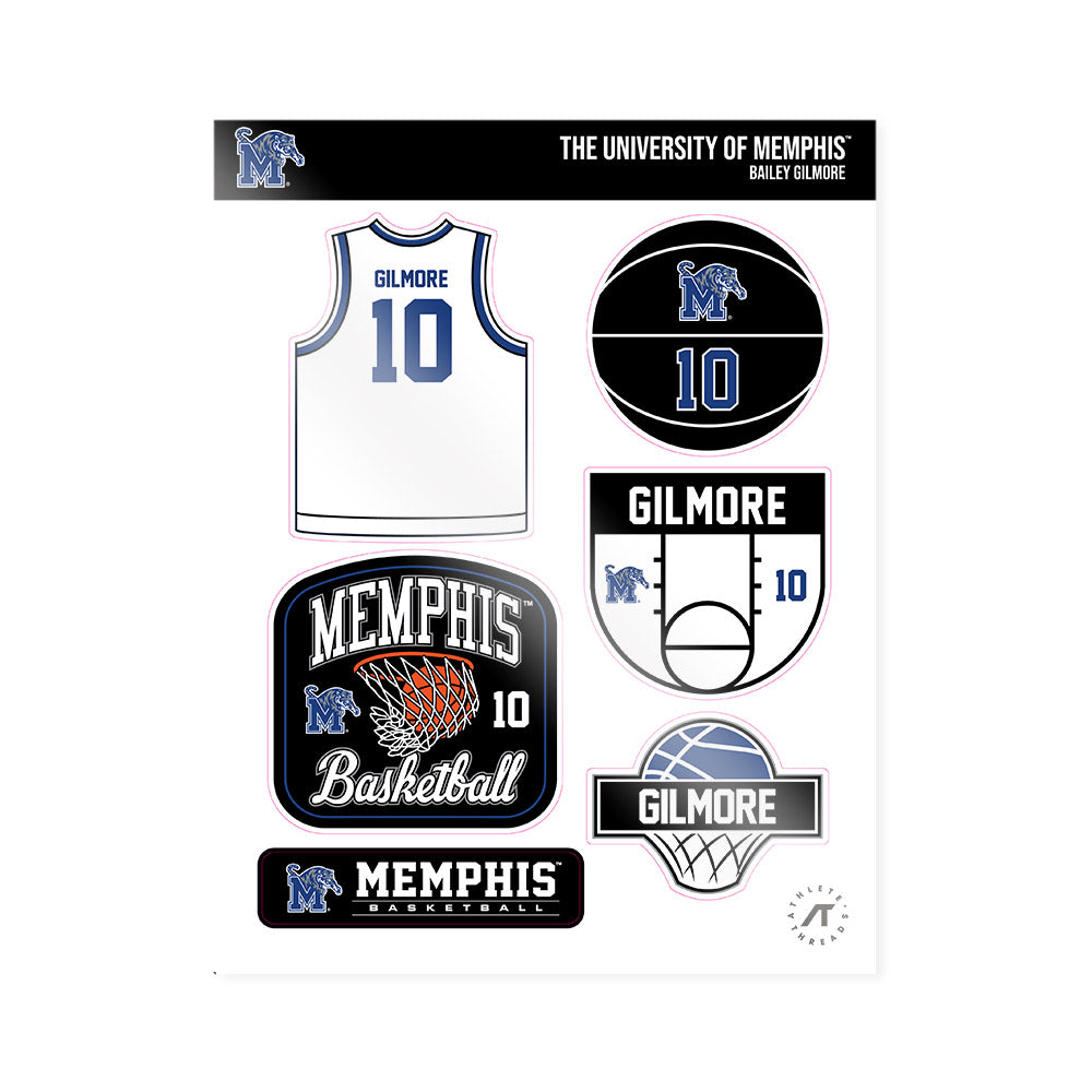 Memphis - NCAA Women's Basketball : Bailey Gilmore - Sticker Sheet-0