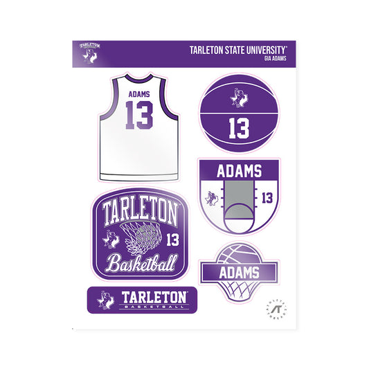 Tarleton State - NCAA Women's Basketball : Gia Adams - Sticker Sheet-0