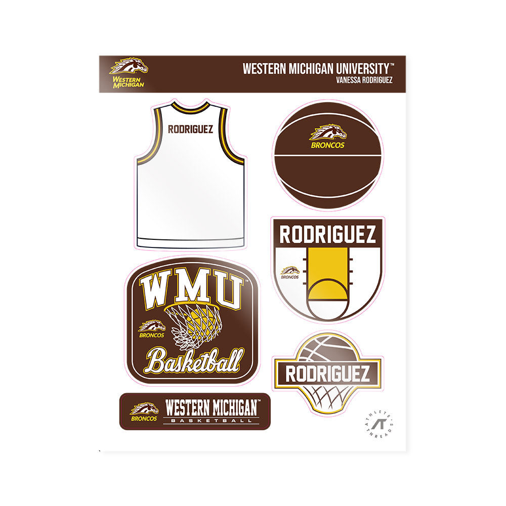 Western Michigan - NCAA Women's Basketball : Vanessa Rodriguez - Sticker Sheet-0