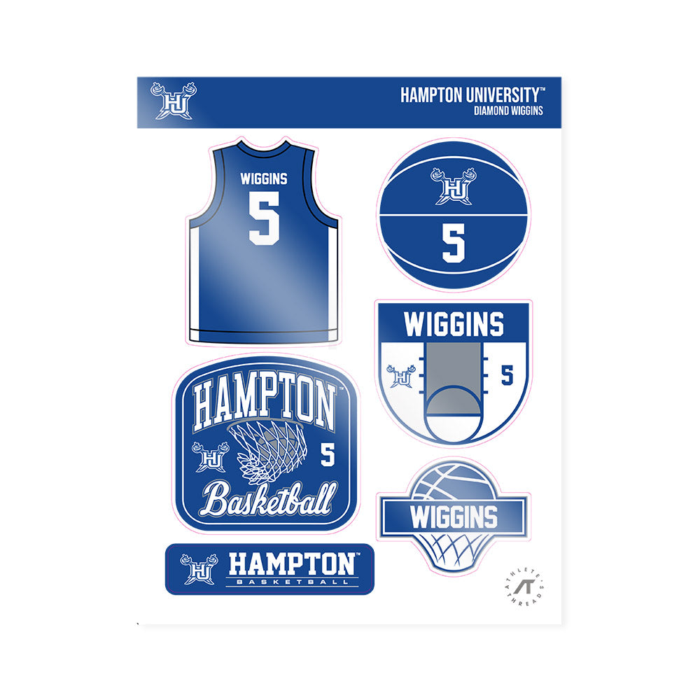 Hampton - NCAA Women's Basketball : Diamond Wiggins - Sticker Sheet-0