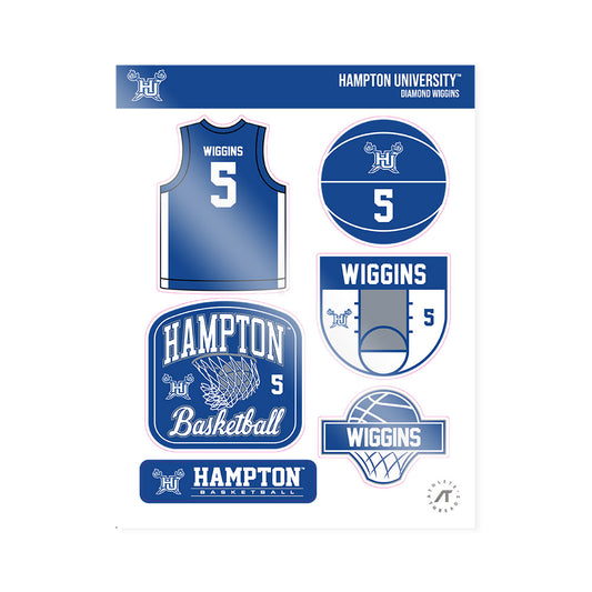 Hampton - NCAA Women's Basketball : Diamond Wiggins - Sticker Sheet-0