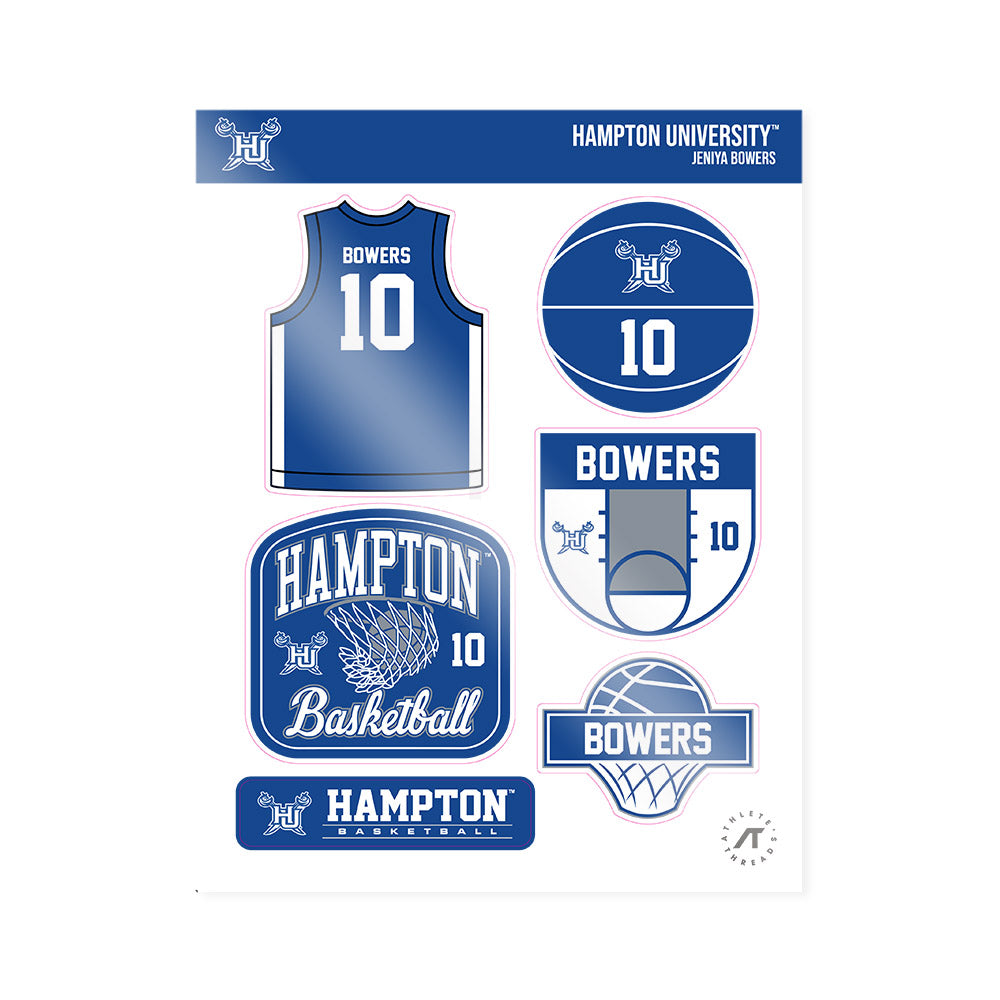 Hampton - NCAA Women's Basketball : Jeniya Bowers - Sticker Sheet-0