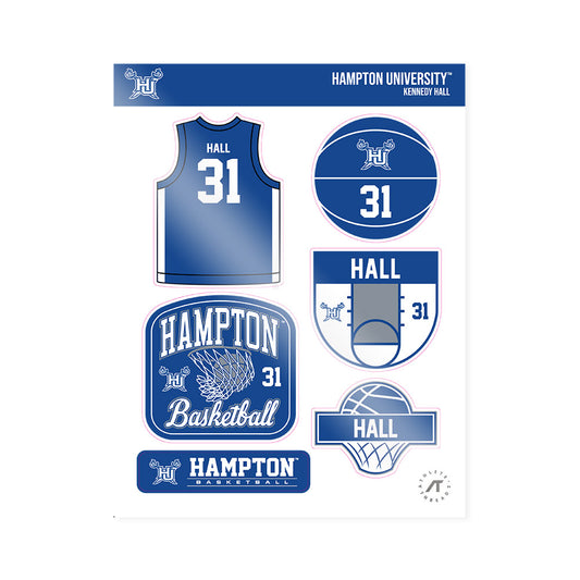 Hampton - NCAA Women's Basketball : Kennedy Hall - Sticker Sheet-0