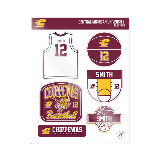 Central Michigan - NCAA Women's Basketball : Riley Smith - Sticker Sheet-0