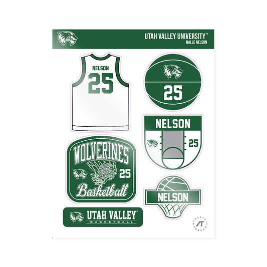 Utah Valley - NCAA Women's Basketball : Halle Nelson - Sticker Sheet-0