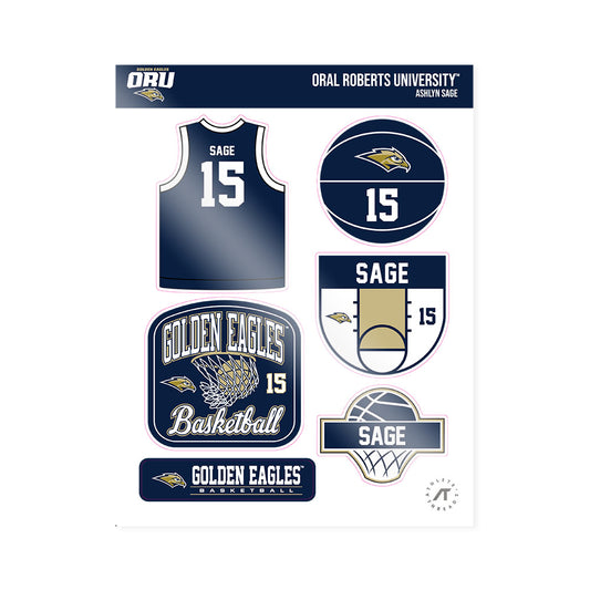 Oral Roberts - NCAA Women's Basketball : Ashlyn Sage - Sticker Sheet-0