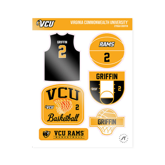 VCU - NCAA Women's Basketball : Cyriah Griffin - Sticker Sheet-0